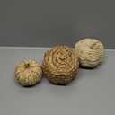 3 Pcs Rattan Pumpkin Fall Decoration Handmade Fall Thanksgiving Pumpkin Table Decors Artificial Woven Cattail Farmhouse Autumn Table Centerpieces for Harvest Halloween Home Porch Decor