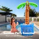 JOYIN 60" Inflatable Palm Tree Cooler, Beach Theme Decor, Pool Party Decorations, Luau Hawaiian Birthday Party Supplies, Summer Outdoor Drink Cooler (Blue)