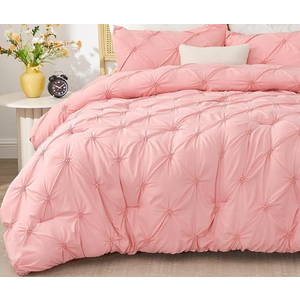 BEDELITE  Queen Comforter Set -Super Soft & Warm Fluffy Pink Bedding, Luxury Fuzzy Heavy Bed Set for Winter with 2 Pillow Cases