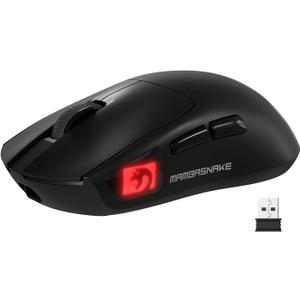 ATTACK SHARK  MAMBASNAKE M4 Wireless Gaming Mouse, 24000 Adjustable DPI PAW3311 Optical Sensor, Programmed Buttons, 52g Lightweight Ergonomic Computer Mice 2.4G/BT/USB-C for PC/Mac-Black