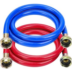 Cenipar 4FT Rubber Washing Machine Hoses Burst Proof 2 Pack For Hot and Cold Water 3/4" NPT Connection Water Supply Lines Fit for ALL Washing Machine