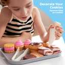 lalalark Cookie Play Food Set, Toddler Pretend Toys, 17 PCS Kitchen Toy Food Sets with Plastic Cookies, Baking Menu, Bakery Tray, and Play Money for Boys and Girls, Birthday Gift for Kids