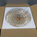 FRIXCHUR 11.8" Crystal Chandelier Gold Flush Mount Ceiling Light 5 Tiers Raindrops Crystals Pendant Lighting Fixture for Bedroom Hallway Living Room E26 Base