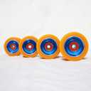 62mm Roller Skates Wheels Aluminum Alloy Speed Skate Wheels Replacement Wheels with Abec-9 Bearing (Pack of 4) (Orange-Blue)