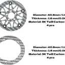 1.6" (40.6mm) Super Wheels, Carbon fibre Beadlock Wheel fit for SCX24 TRX4M FCX24 FCX24M CR18P 1/24 1/18 RC Crawlers Upgrade, Style B, Silver