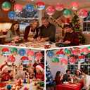 AWATIN 12 Pcs Christmas Hanging Paper Lanterns, 12 Inch Party Decorations Santa Hat 3D Snowman Reindeer Holiday Xmas Ornaments Home Winter Birthday Party Supplies