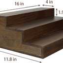TONGMO Liquor Bottle Stand - 16 Inch 3 Tier Liquor Bar Bottle Display Shelf, Holds 15 Bottles, Solid Wood, No Installation Required (Dark Walnut)