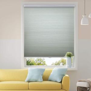 Honeycomb Cellular Shades Cordless Light Filtering for Windows Inside & Outside Mount, 27" W x 64" H, Cool Silver(Light Filtering)