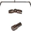Bay Window Curtain Rods, HOTOZON 1 Inch Heavy Duty Curtain Rods for Bay Windows 36-72 Inch(Center Rod), 20-36 Inch Side Rods for Windows, Antique Bronze, Decorative Drapery Rods with End Cap Finials