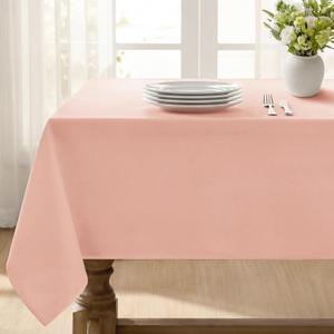Softalker Rectangle Tablecloth, Waterproof & Stain Resistant Table Cloths Wrinkle Free Fabric Washable 210GSM Polyester Table Cover for Spring/Party/Outdoor - 60 x 120 inch,Pink
