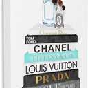 Stupell Industries 'Bookstack with Beauty Brushes', Canvas Art, 24 x 30 Inches, Easy to Hang and Sturdy, Made in USA, by Amanda Greenwood