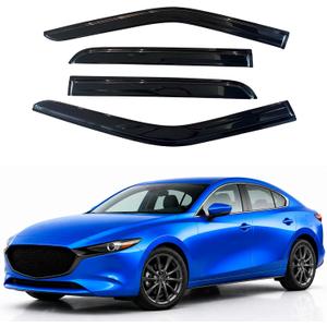 IG Window Visors Fit for 2019-2024 Mazda 3 Sedan, Out-Channel Rain Guards Vent Wind Deflectors 4PC, Car Accessories for 19-24 Mazda 3 Sedan (Excludes Hatchback)