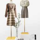 Mannequin Torso Dress Form 40.55-73.23 Inch Height Adjustable Female Model Display Mannequin Body with Metal Bracket and Rectangular Base for Sewing Dressmakers Dress Jewelry Display, Beige
