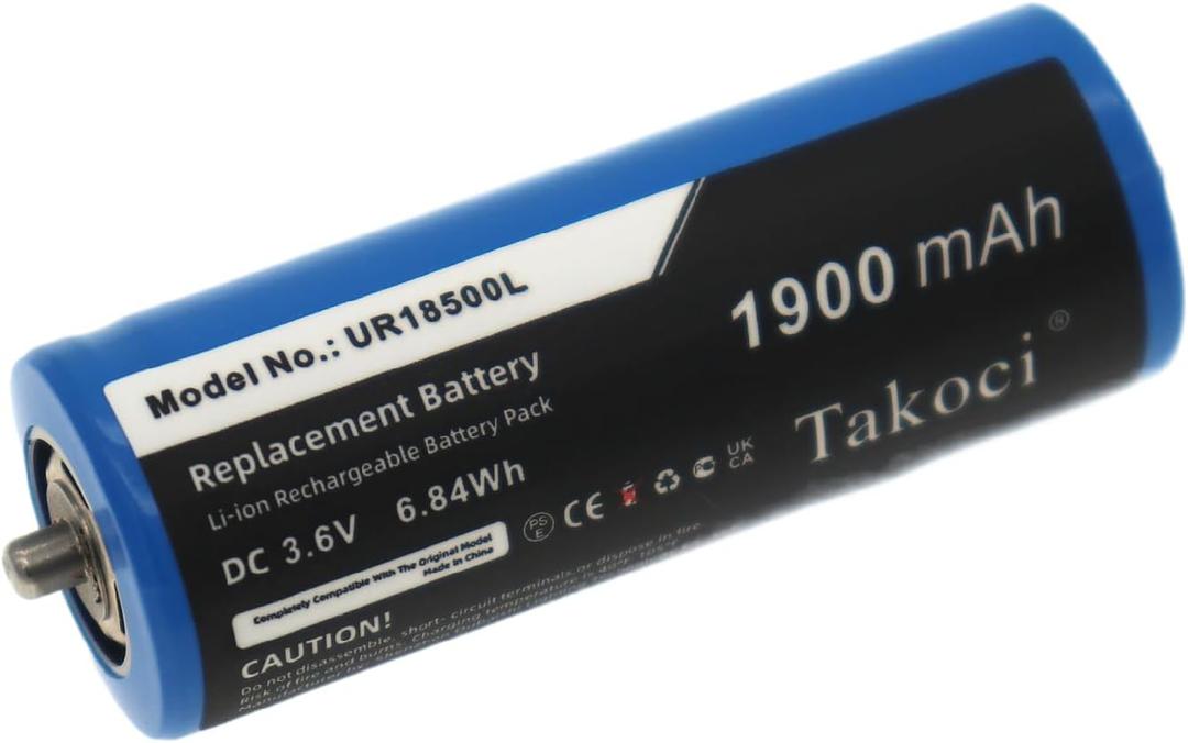 1900mAh Replacement UR18500Y UR18500L Battery for Br-aun Series 7, 9000 SeriesPulsonic, Prosonic, Active Power shavers