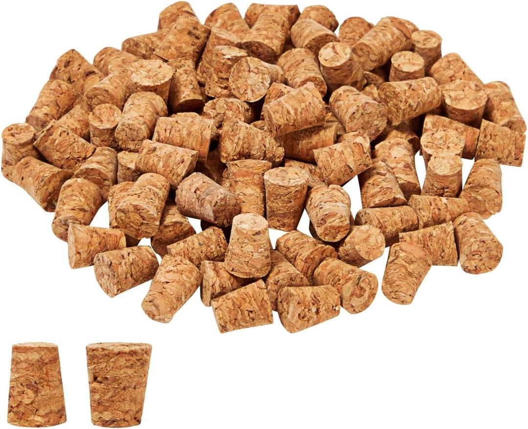 Juvale Tiny Cork Plugs & Mini Stoppers - 100-Pack, 0.4 x 0.3 x 0.5 In, Brown - Corks for Test Tubes & Mini Bottle Lids for DIY Crafts & Spice Shakers