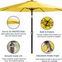 9' Solar LED Patio Umbrella with Tilt & Crank|8 Sturdy Ribs,UV Protection,Outdoor Market Table Umbrella for Deck,Lawn,Pool,Backyard(Yellow)