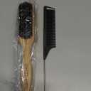 SWEET VIEW Boar Bristle Slick Back Hair Brush for Smooth Flyaways, Frizz, Sleek Ponytail, Buns and Edge Baby Hair, Teasing | Gel Comb Styling Accessories for Girls, Kids and Women, Wood Color