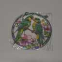 Parrot Flower Acrylic Suncatcher Hanging Christmas Ornament Stained Glass Effect Window Car Indoor Outdoor Decor Garden Sun Catcher Gifts Nature Lover Decorations for Women Mom Grandma