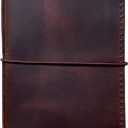 newestor Travelers Notebook Cover with Inner Pockets, Card Slots and Pen Holder, A6 Size, Dark Brown