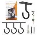 NACETURE Ceiling Hooks Heavy Duty 2 Pack - Plant Hooks for Ceiling Hanging Hook for Hanging Basket Hook, Light, Bird Feeders, Wind Chimes Décor Indoor & Outdoor (Black, 2.5 Inch 4 Pack)