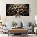 Tree Pictures Wall Decor Bedroom Black and Gold Wall Art for Living Room Large Wall Art for Office Large Size 29" x 58"