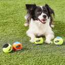 Nerf Dog Tennis Ball Dog Toys with Interactive Squeaker, Lightweight, Durable and Water Resistant, 1.75 Inches, For Small Breeds, Mixed Colors, 4 Count(Pack of 1)