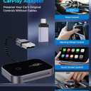 Wireless CarPlay Adapter for iPhone & Android, Convert Wired to Wireless CarPlay Dongle, Plug & Play USB-C, Auto Connect, 5GHz WiFi, Compatible with iOS 10+ & Android 11+ Cars（Black）