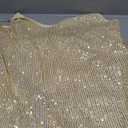 Wenrine Women's Sequin Dress Sexy V Neck Spaghetti Strap Backless Mini Dresses Club Party Dresses (Champagne)