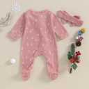 Halloween Baby Boy Girl Outfit Pumpkin Long Sleeve Onesie Romper Jumpsuit Halloween Clothes Girl Boy (Newborn, Pink Christmas Tree)