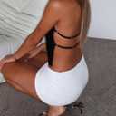 Women Y2k Polka Dots Halter Tank Tops Cute High Mock Neck Backless Cami Sexy Open Back Camisole Going Out Tops (Black)