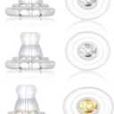 DSOMHZ Earring Backs,18K Gold Silicone Earring Backs Replacements,Locking Secure Earring Backs for Studs/Droopy Ears,No-Irritate Hypoallergenice Soft Clear Earring Backs for Adults&Kids