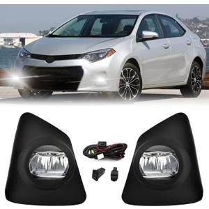 LED Fog Lights Compatible With 2014 2015 2016 Toyota Corolla S SE with Clear Lens Bumper Lamps Replacement Included Wiring Harness Kit Switch