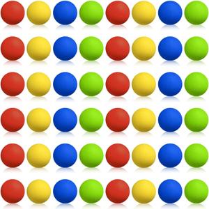 Sumind 48 Pieces Foam Balls Bulk Rounds Refill Balls Soft Foam Bullet Replacement Refill Pack for Blasters Guns for Kids Birthday Party Games Favors Gifts for Boys and Girls(Red, Blue, Green, Yellow)