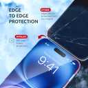 2 x Screen Protector for IPhone 15/16- Tempered Glass Screen Protector for IPhone 16/15 with Frame US FLag Color and Black - Full Screen Coverage 9H - Easy Installation (2 Pack)