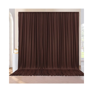 Rectangular Polyester BackDrops - Made in USA - Wrinkle-Resistant, Flame Retardant, Durable, - Chocolate, 133x290 inches, Pack of 8