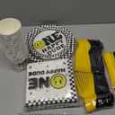 Norme 344 Pcs One Happy Dude Birthday Decorations Smile Face Party Tableware Serve 24 Guests, Include 7 in 9 in Paper Plates Disposable Knife Fork Spoon Napkins Cup Straw for 1st Birthday Baby Shower