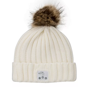 iLive Y2k Streetwear Beanie Wireless Bluetooth Knit Cap Pom-Pom Cap