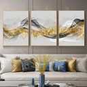 KQZVCU Nordic Abstract Golden Ribbon Canvas Painting Wall Art Prints Posters Picture for Living Room Home Decor 40x60cmx3 Frameless