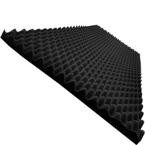 1 Pack Acoustic Panels, 48''X24''X2'' Egg Crate Foam Soundproof Wall Panels, Sound Proof Foam Panels for Walls and Ceiling, High Density Fireproof Studio Noise Cancelling Foam Panels, Black