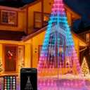 ORVAKAL 17FT Christmas Tree Lights with 564 LEDs, RGB Color Changing String Lights with Remote & Smart App Control, 52+ Modes, IP67 Waterproof Waterfall Lights with Pole for Xmas Outdoor Decorations