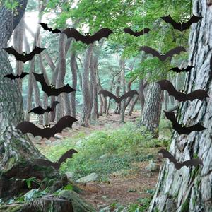 3 x 12 Pack Halloween Decorations Hanging Bats - 3 Style Scary Hanging Bat Set with 3D Bats Sticker, Outdoor Scary Flying Bats Set for Yard, Haunted House, Party - Indoor Outdoor Waterproof Decor