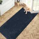 PURRUGS Dirt Trapping Door Mat 31.5" x 70", Non-Slip Machine Washable Entry Rug, Shoe Scraper, Dog Doormat, Super Absorbent Welcome Mat for Front & Back Door, Muddy Shoes & Paws, Navy Blue