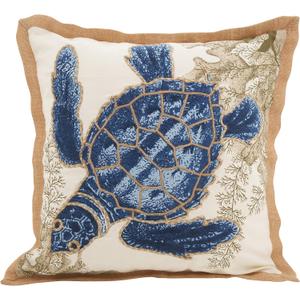 SARO LIFESTYLE Neptunian Collection Cotton Throw Pillow, 20", Sea Turtle (5440)