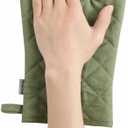 4 x Oven Mitts and Pot Holders 4 pcs Set,High Heat Resistant 500 Degree Extra Thicken Long Kitchen Cotton Oven Glove for Cooking (12 Inch,Green)