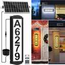 T-SUN Solar House Numbers for Outside Light up, Solar Address Sign - IP65 Waterproof Numbers for Address on House with 3 Lightings | Illuminated Lighted Address Markers Home Front Porch