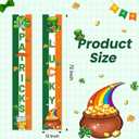 Ledinca St. Patrick's Day Door Banner Decorations 2 Pack, 72" x 12" St Patricks Day Irish Porch Signs, Shamrock Leprechaun Lucky Hanging Banners for Home Wall Front Porch Indoor Outdoor Party Decor