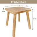 BEE&OAK 11 Inch Wooden Step Stools for Adults, Solid Rubber Wood Non-Slip Step Foot Stool, Heavy Duty 300 lbs One Step Stool for Bedroom, Bathroom, Kitchen,Outdoor (Natural)