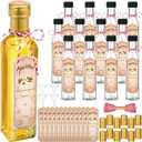 Tioncy 12 Pcs Vanilla Extract Bottles for Homemade Vanilla Jar Glass Square Bottle with Cap Shrink Band Sticker Syrup Food Storage Canister for Liquids Bean Sauce Spice Gift Giving(Gold,8.5 oz)
