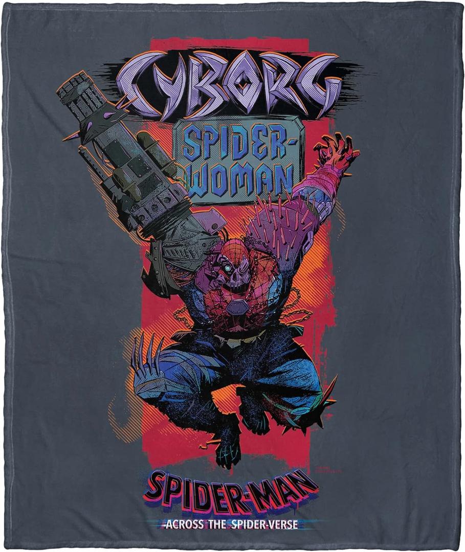 Northwest Spider-Man Silk Touch Throw Blanket, 50" x 60", Cyborg Spider Woman