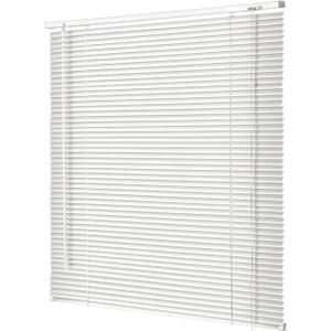 Aluminum Mini Blinds 1 Inch Metal Slat Darkening Venetian Blind Horizontal Window Shades for Office Home Windows Custom Size Cordless Blinds(White)